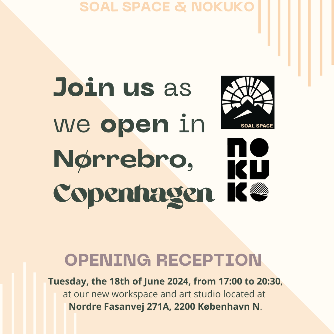 Join us as we open on Tuesday the 18th of June 2024, in Nørrebro, Copenhagen