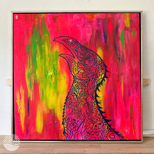 Original Painting - Rising Phoenix - entire painting by Alan Pedersen - Alantherock - NOKUKO.com